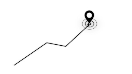 Location tracker mark point and directional map pin icon illustration.