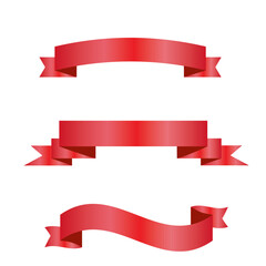 Red Silk Ribbons and White Background with Gradient Mesh, Vector Illustration