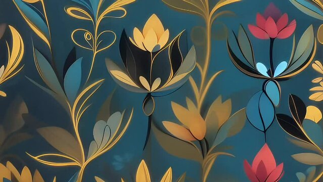 seamless floral flower background neon lite.