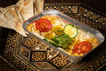 Hummus dip und Bowl with hummus