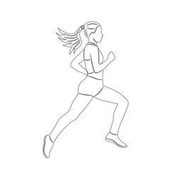 running woman sketch, on a white background vector