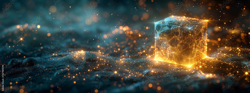 Poster a genai algorithm unearthing a digital treasure, symbolizing the discovery and protection of valuabl