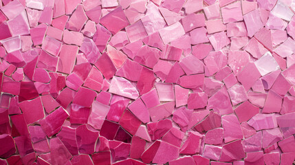 Monochromatic mosaic in shades of pink.