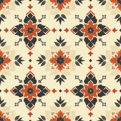Seamless southwestern pattern Characterized by warm shades