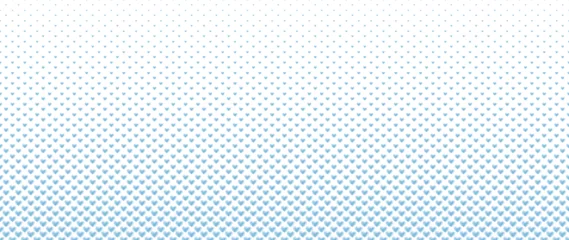 Foto op Plexiglas Blended  doodle blue heart on white for pattern and background, halftone effect, Valentine's background © Aoiiz