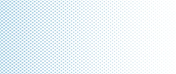 Zelfklevend Fotobehang Blended  doodle blue heart on white for pattern and background, halftone effect, Valentine's background © Aoiiz