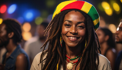 Reggae-Styled Partying Woman