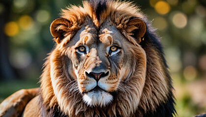 Colorful Digital Lion Portrait