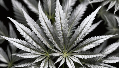 Luxury Silver Cannabis Leaf Pattern
