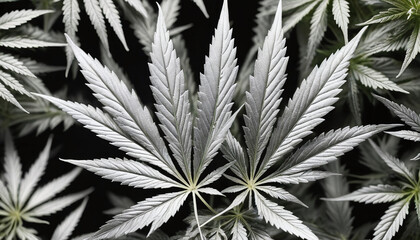 Luxury Silver Cannabis Leaf Pattern