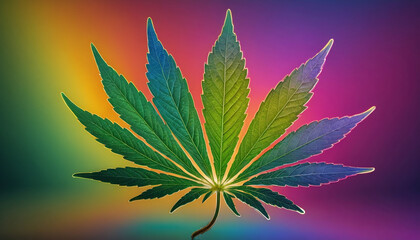 Rainbow Cannabis Leaf