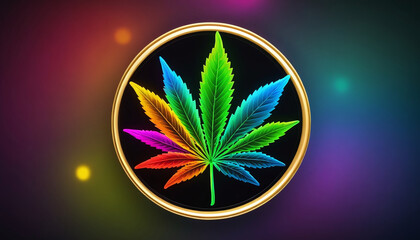 Colorful Cannabis Logo For Merchandise