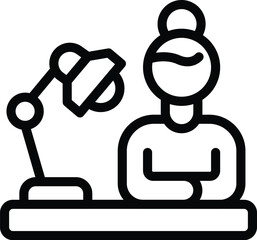 Manicure artist icon outline vector. Professional manicurist. Beauty salon fingernails service