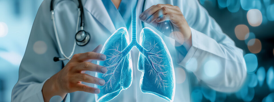 lung diseases, close up lung x-ray model concept