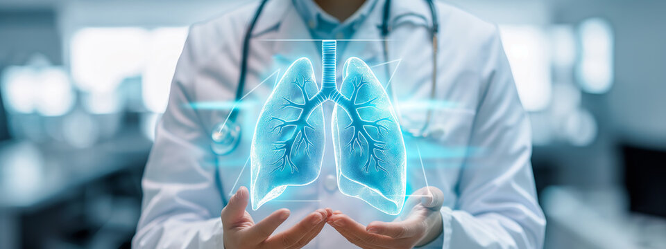 lung diseases, close up lung x-ray model concept
