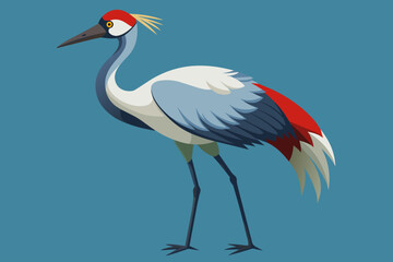 crane bird vector arts illustration