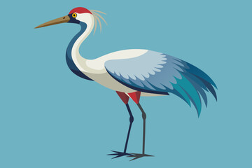 crane bird vector arts illustration