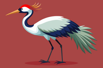 Naklejka premium crane bird vector arts illustration