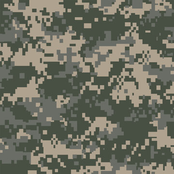 Pixelated camouflage background. Seamless Tileable Pattern. Vector illustration.