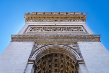 Arc de Triomphe in Paris, France, an iconic monument of the city.