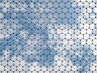 3D render of a molecular model of a graphene sheet