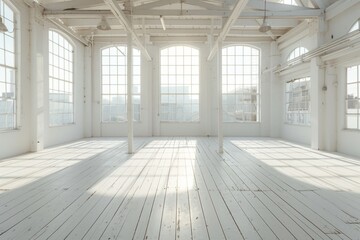 Spacious Empty Loft with Bright Natural Light - 767983284