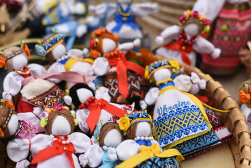 Traditional motanka doll. Creativity, handmade. Ukrainian motanka dolls.