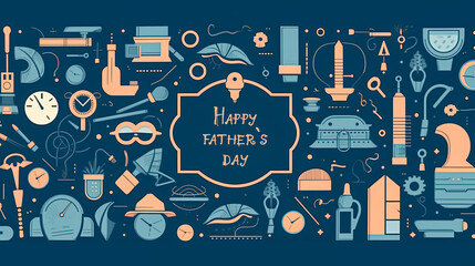 A colorful poster with a man's face on it and the words Happy Father's Day.