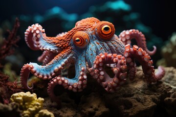 Marine octopus in color and shape show., generative IA