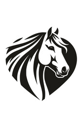 Fototapeta premium Horse Heart svg, Horse Svg, I Love Horses Svg, Beautiful Horse svg, Horse Head svg, Horse Silhouettes for Cricut, Png, Dxf