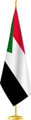 Sudan flag on a flag stand.