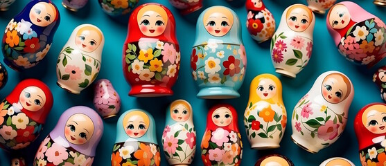 Russian Matryoshka Doll, Happy Easter concept