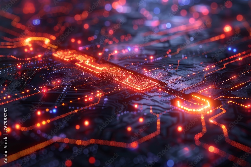Poster a futuristic 3d visualization of a digital wallet with virtual currencies and blockchain technology,
