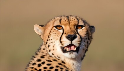 A Cheetah With Its Nostrils Flaring Scenting The - obrazy, fototapety, plakaty