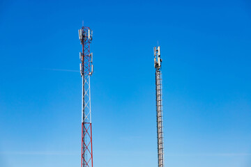 Cellular Base Station or Base Transceiver Station. Telecommunication tower. Wireless Communication...