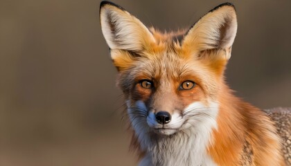 A Fox With Its Ears Perked Up Listening For Prey
