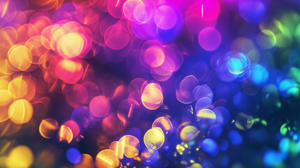 Obraz na płótnie Canvas Rainbow colorful shiny defocused abstract lights. Generative Ai