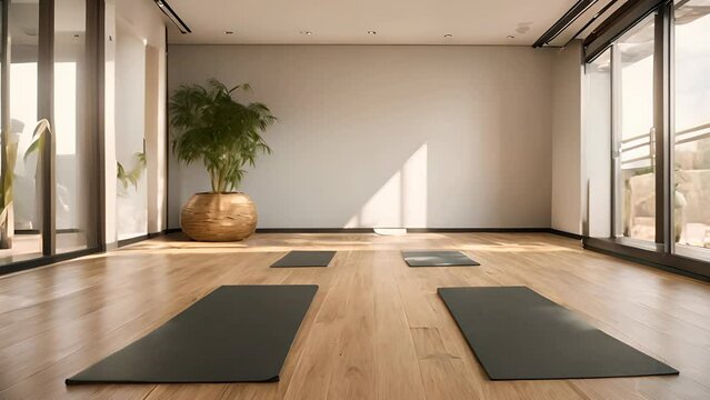 Yoga Room With Large Windows and Natural Lighting