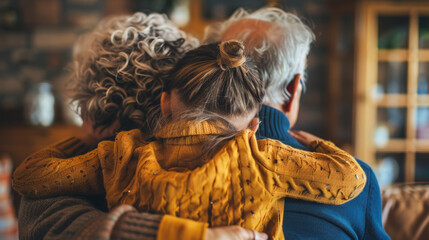 Fototapeta na wymiar Generational Embrace: Heartwarming Connection Across Ages
