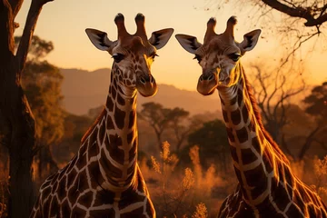 Giraffes resting in the shadow of the savannah., generative IA © JONATAS