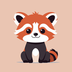 Cute red panda cartoon illustration vector design