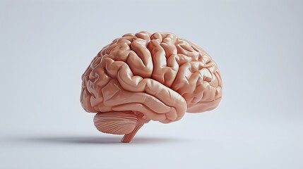 3d render of human brain on isolated background - obrazy, fototapety, plakaty