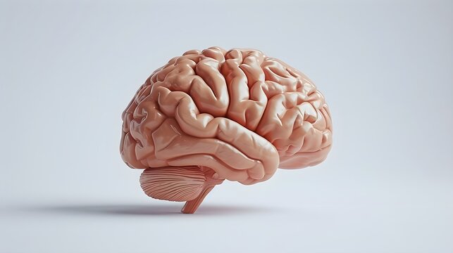 3d render of human brain on isolated background