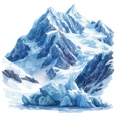 glacier vector illustration in watercolour style