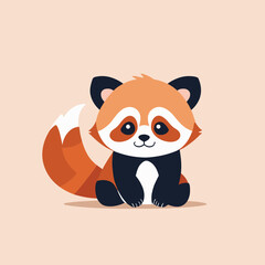 Obraz premium Cute red panda cartoon illustration vector design