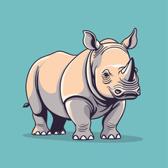 Fototapeta premium Cute rhino artwork vector illustration