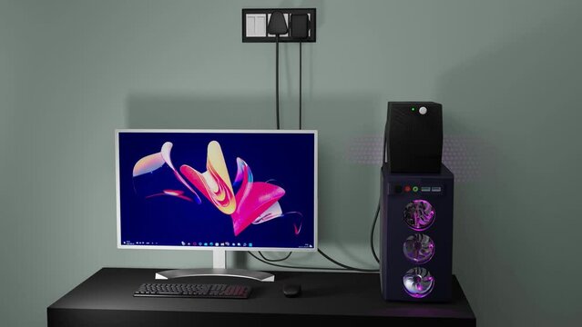 Desktop computer with  UPS