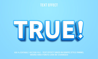 True 3d editable text effect style
