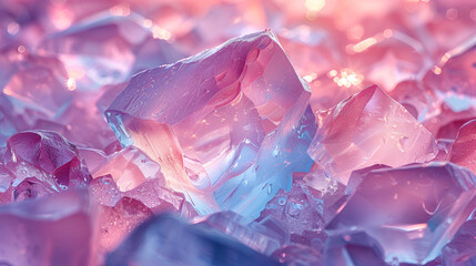 Chaotic Burst of Glass Shapes Background pastel pink