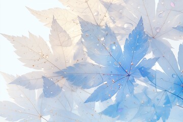 Closeup abstract organic maple leaves background